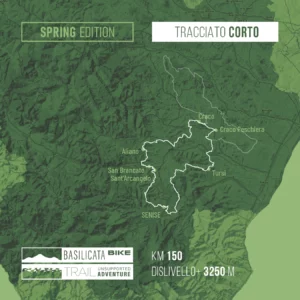 Mappa del percorso Corto con 150 km e 3.250 D+ del BBT Spring Edition 2024