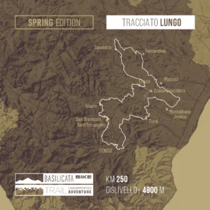 Mappa del percorso Lungo con 250 km e 4.800 D+ del BBT Spring Edition 2024